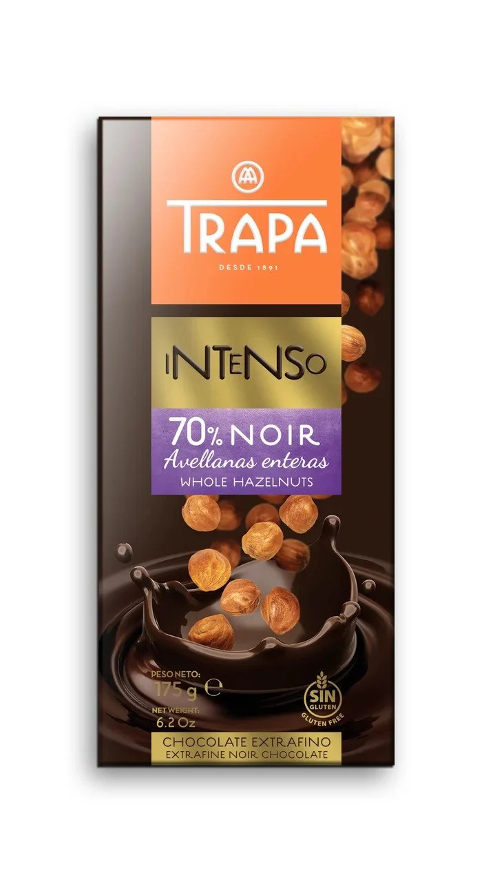 Trapa Intenso Puro Чорний з цільним фундуком, 175г