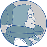 Подушка ортопедична 25,5х39,5х11 см з ефектом пам'яті для подорожей J2517 Олві Україна, фото 4