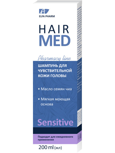 Шампунь для чутливої шкіри голови 200 мл, Elfa Pharm Hair med Sensitive