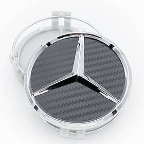 Ковпачки (заглушки) на литі диски Mercedes Benz ((Мерседес)  75 мм Чорный-Карбон