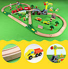 Залізна дорога з дерева дитяча, EdWone, 70 деталей, 3+ (Brio, Ikea) E16A09, фото 4