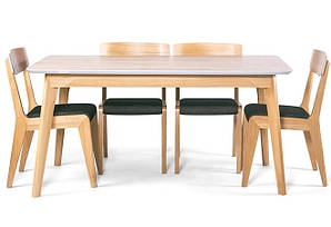 Обеденный комплект с дуба: стол ORI 160х90 и стулья ORI 4шт
