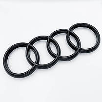 Передня емблема AUDI (Ауді) 285мм A4 (B9) A6 (C7) A7 (C7) A8 (D4) Q3 (8U) Q5 (8R) Q7 (4L) - Чорний глянець (4H0853605B), фото 2