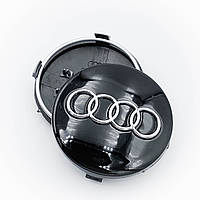 Колпачки (заглушки) в литые диски AUDI (Ауди) 60 мм Черный-глянец (4B0601170)