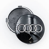 Ковпачки (заглушки) в литі диски AUDI (Ауді) 60 мм Чорний-глянець (4B0601170), фото 2