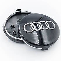 Ковпачки (заглушки) в литі диски AUDI (Ауді) 60 мм Чорний-глянець (4B0601170), фото 3