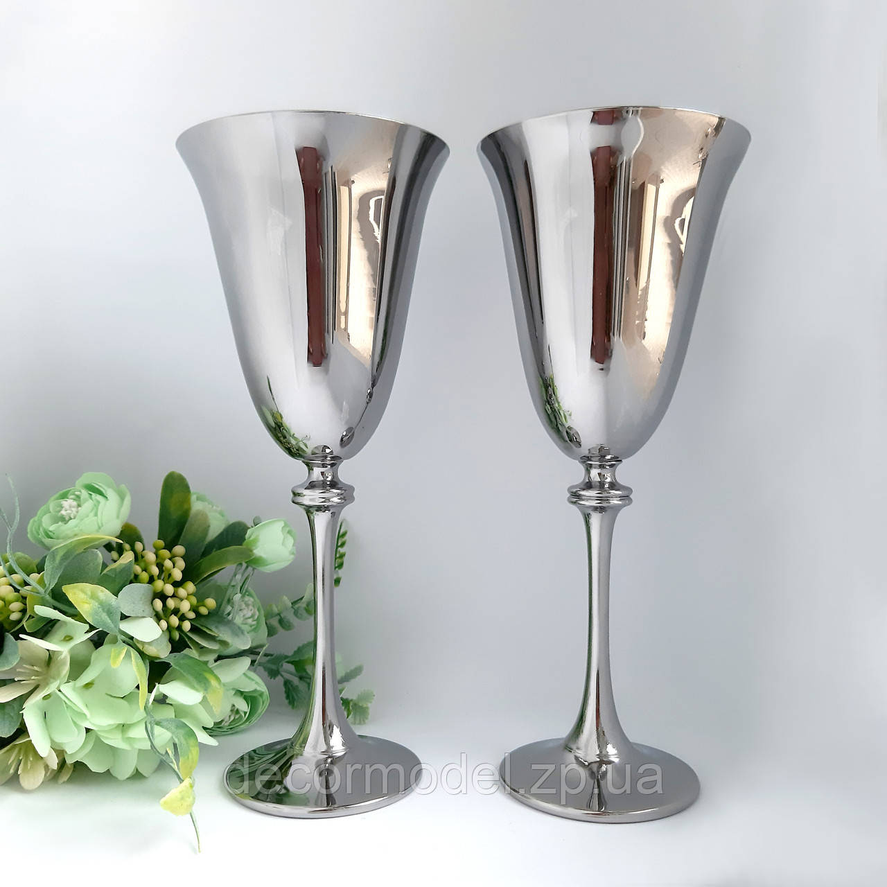 Набір 6 шт келихів для вина Bohemia  Asio 250 мл хром, фото 1