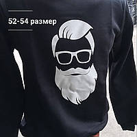 Світшот новорічний Санта чорний чоловічий утеплений 52 54