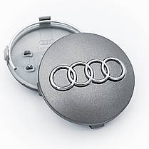 Ковпачки (заглушки) в литі диски AUDI (Ауді) 60 мм Матово-Сірі (4B0601170), фото 4