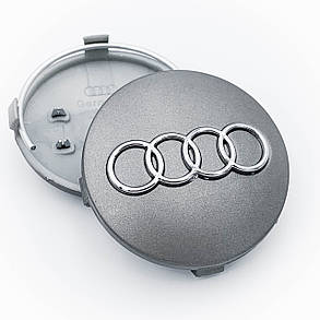 Ковпачки (заглушки) в литі диски AUDI (Ауді) 60 мм Матово-Сірі (4B0601170), фото 2