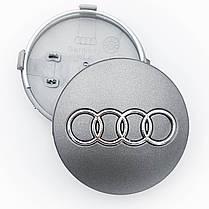 Ковпачки (заглушки) в литі диски AUDI (Ауді) 60 мм Матово-Сірі (4B0601170), фото 3