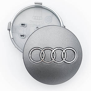 Ковпачки (заглушки) в литі диски AUDI (Ауді) 60 мм Матово-Сірі (4B0601170), фото 2