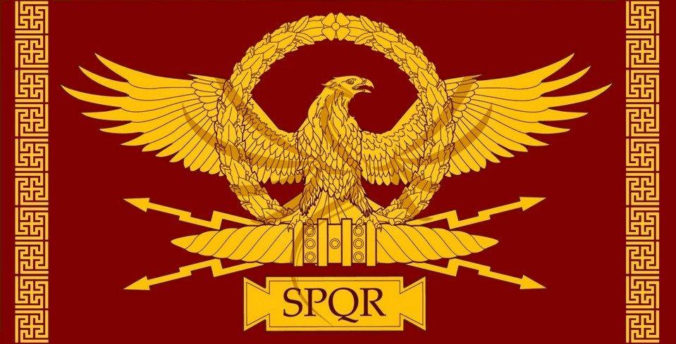 Флаг римської Імперії SPQR з великим орлем