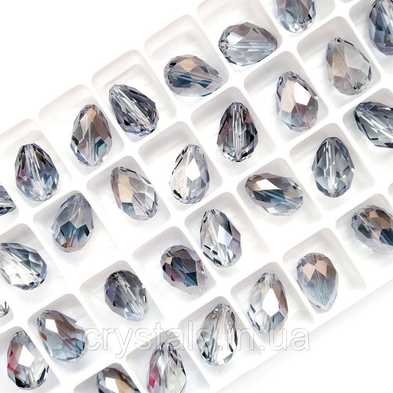 Кришталеві намистини краплі Preciosa (Чехія) 9х6 мм Crystal Valentinite