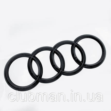 Емблема задня AUDI (Ауді) 177*57 мм Rear (A4 A6L A8L Q7) Чорний глянець, фото 1