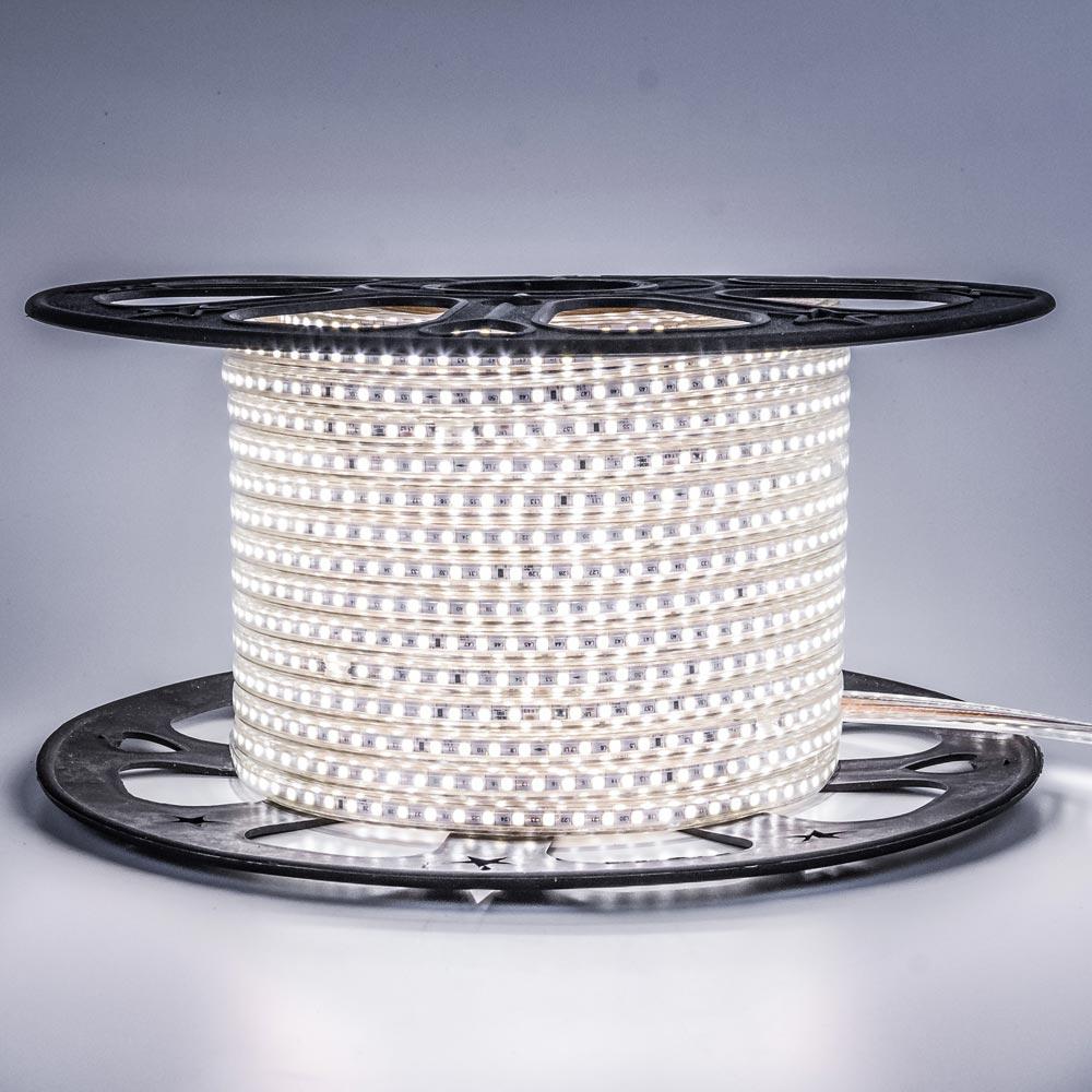 Led стрічка 220В біла AVT smd2835 120LED/m 4 W IP65 (лід стрічки 220, стрічка світлодіодна 220)