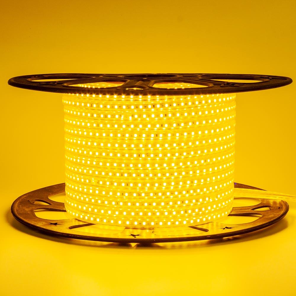 Led стрічка 220 В жовта AVT smd2835 120 LED/m 4 W IP65 (лед стрічка 220, стрічка світлодіодна 220)