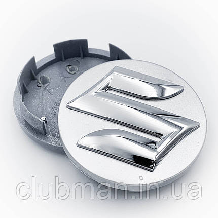 Ковпачки (заглушки) в литі диски SUZUKI (Сузукі) 58 мм Сріблясті, фото 1