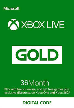 Xbox Live Gold - 36 місяців (Xbox 360/One) підписка для всіх регіонів і країн