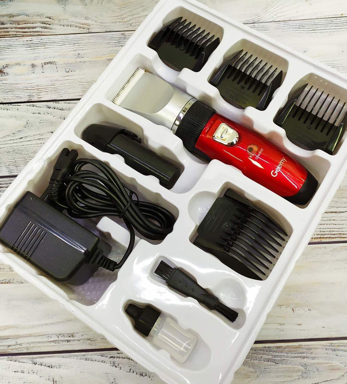 Машинка для стриження волосся Geemy GM 6001 із запасним акумулятором Керамічні ножі Бездротова 9 Вт