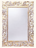 Зеркало настенное в резной деревянной раме с золотой патиной 100см*70см