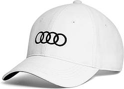 Бейсболка унісекс Audi Rings Unisex Baseball Cap, White артикул 3131701020. Офіційна колекція Audi