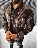 Чоловіча картата сорочка M693 коричнева S, фото 2