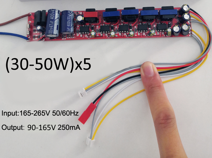 №69 Драйвер + пульт Driver 30-50Wx5 DC90-165V 250mA (1x2pin+2x3pin)
