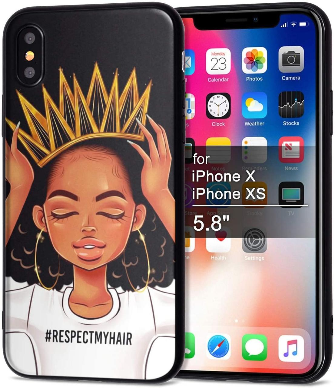 Чохол силіконовий, для iPhone XS/X, дівчина з короною, XIX