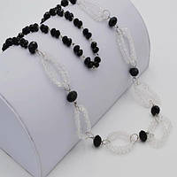 Намисто з чорно-білого кришталю 85 см