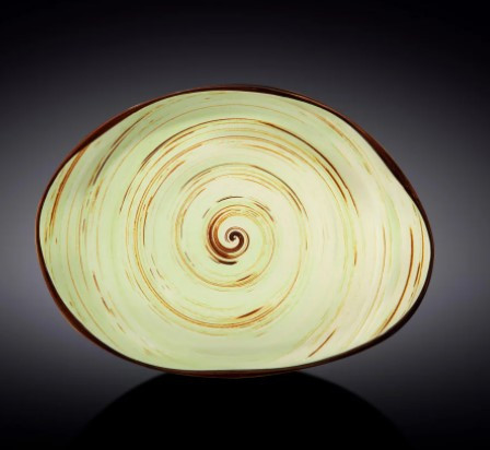 Блюдо камінь Wilmax SPIRAL PISTACHIO 33х24, 5 см