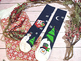🎄 Червоні новорічні шкарпетки з Дідом Морозом MERRY CHRISTMAS 36-41 розмір Золото