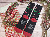 🎄 Червоні новорічні шкарпетки з Дідом Морозом MERRY CHRISTMAS 36-41 розмір Золото, фото 2