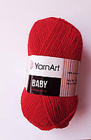 Нитки для в'язання пряжа акрилова дитяча Baby YarnArt, 100% акрил 50 гр., 150 м,  576 , яскравий червоний