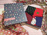 Чоловічі новорічні шкарпетки в подарунковій упаковці 36-41 розмір Merry Christmas, фото 2