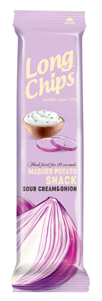Чіпси Long Chips Сметана та цибуля 75г, фото 1