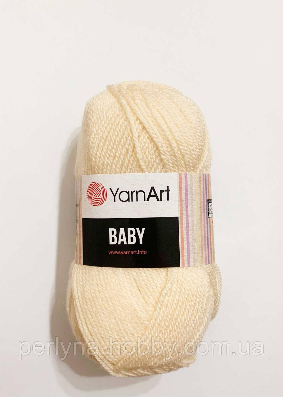 Нитки для в'язання пряжа акрилова дитяча Baby YarnArt, 100% акрил   50 гр., 150 м,  854, персиково ванільний