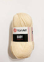 Нитки для в'язання пряжа акрилова дитяча Baby YarnArt, 100% акрил   50 гр., 150 м,  854, персиково ванільний
