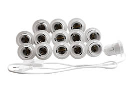 Підсвітка гримерного дзеркала LEDUA світлодіодна врізна з ручним вимикачем 14 шт. E27 білий