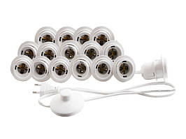 Підсвітка гримерного дзеркала LEDUA світлодіодна врізна з ножним вимикачем 16 шт. E27 білий