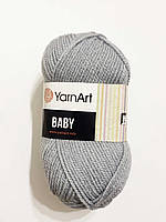 Нитки для в'язання пряжа акрилова дитяча Baby YarnArt, 100% акрил   50 гр., 150 м,  3072, сіро-голуба