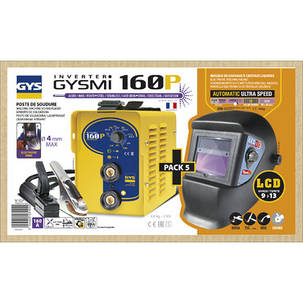 Інвертор зварювальний GYS Комплект GYSMI 160 P + маска LCD Techno 9/13 (Бесплатна доставка по Україні), фото 1