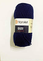 Нитки для вязания, пряжа акриловая детская Baby YarnArt, 100% акрил 50 гр., 150 м, 583, темно синя