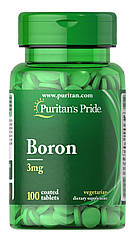 Puritan's Pride Boron, Бор 3 mg (100 таб.)