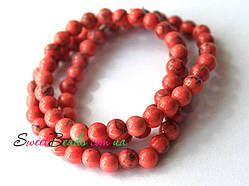 Бусини 6 мм, рожева бірюза