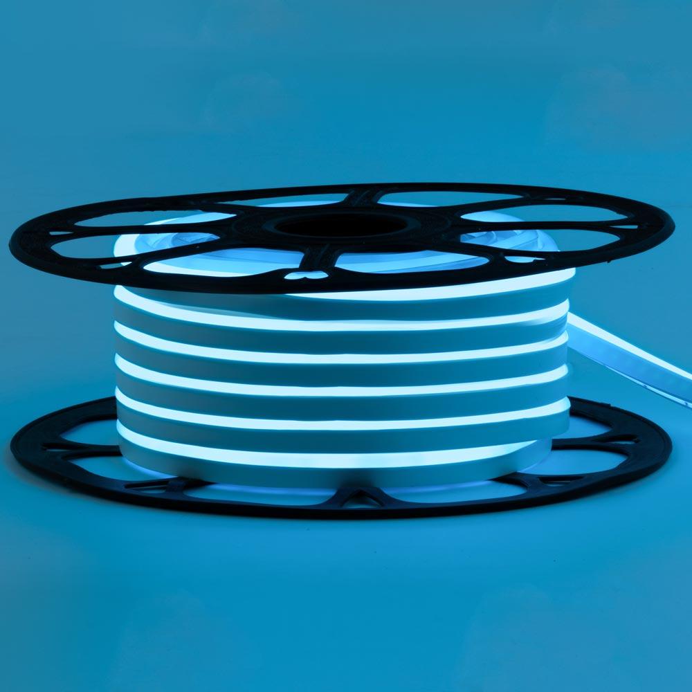 Led неон світлодіо 12 В блакитний 6х12 AVT smd2835 120 LED/m 6 W IP65 силікон (гнучкий неон, холодний неон)