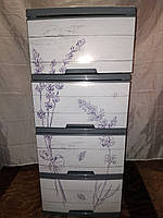 Комод на 4 ящики з декором "лаванда" Алеана