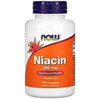 Ниацин NOW Foods "Niacin" никотиновая кислота, 500 мг (100 капсул)