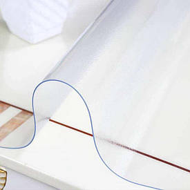 Скатертина м'яке скло для столу і меблів Soft Glass (1.1х1.4м) товщина 0.4 мм, Прозора