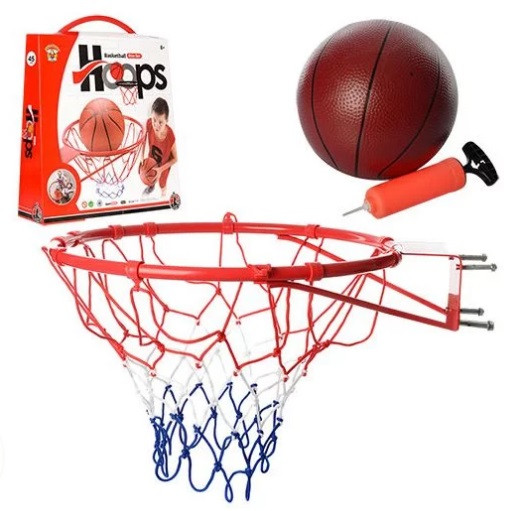 Баскетбольне кільце метал 45см,м'яч 20см,сітка,в кор-ці №M2654(8) - фото 1 - id-p1155392137